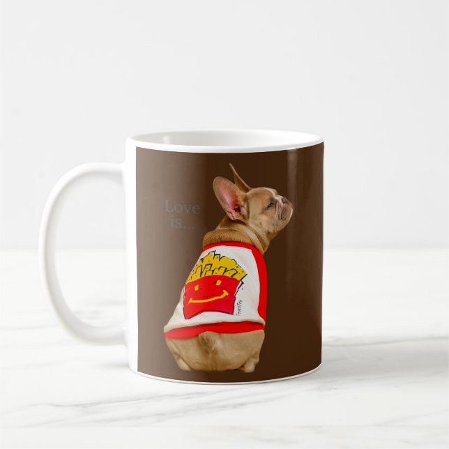 Taza De Café Amar al Bulldog francés Frenchie Mom Dad Dog Puppy (Izquierda)