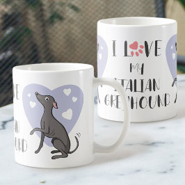 Taza De Café Amar al griego griego grisáceo caricatura Perro Co