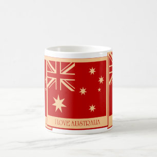 Taza De Café Amar Australia - Bandera de los Mugs Vintage