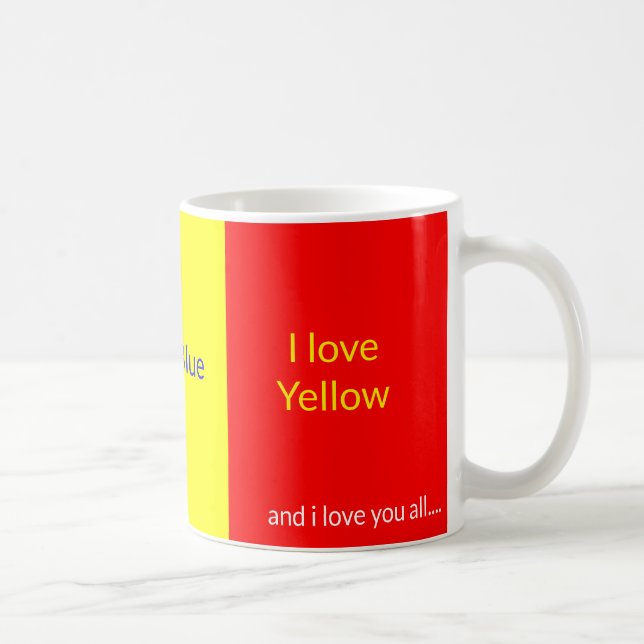 Taza De Café Amar el amarillo azul rojo y todos ustedes Mug (Derecha)