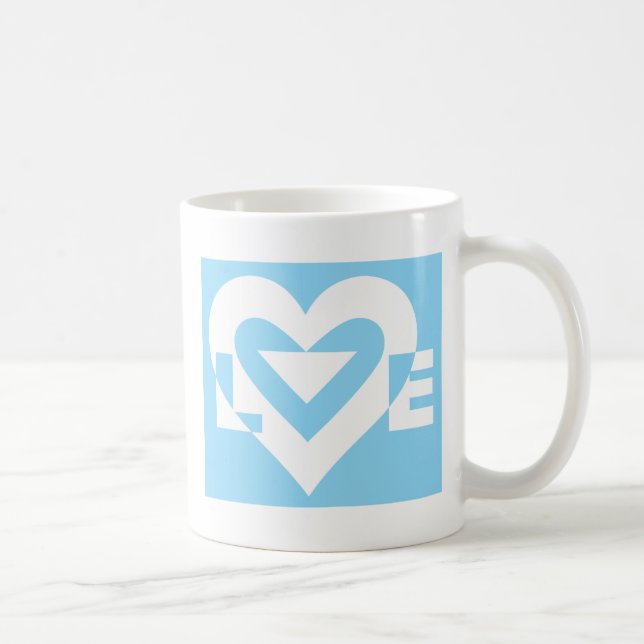 Taza De Café Amar el blanco con el azul (Derecha)