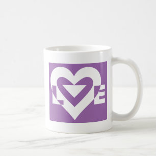 Taza De Café Amar el blanco en el morado