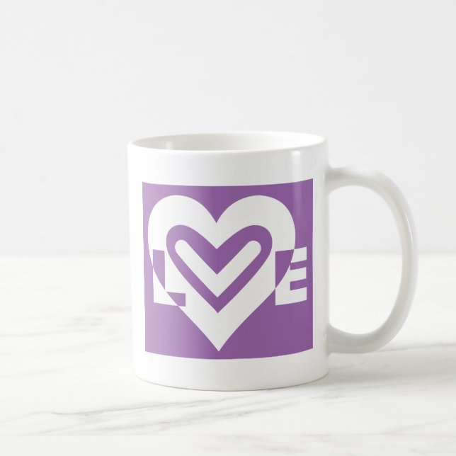 Taza De Café Amar el blanco y el morado (Derecha)