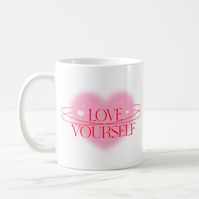 Taza De Café Amar el café cerámico motivacional Mug (Izquierda)