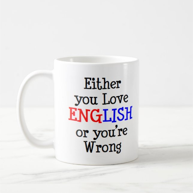 Taza De Café amar el inglés o (Izquierda)