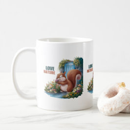 Taza De Café Amar la Naturaleza Ardilla Divertida