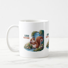 Taza De Café Amar la Naturaleza Ardilla Divertida