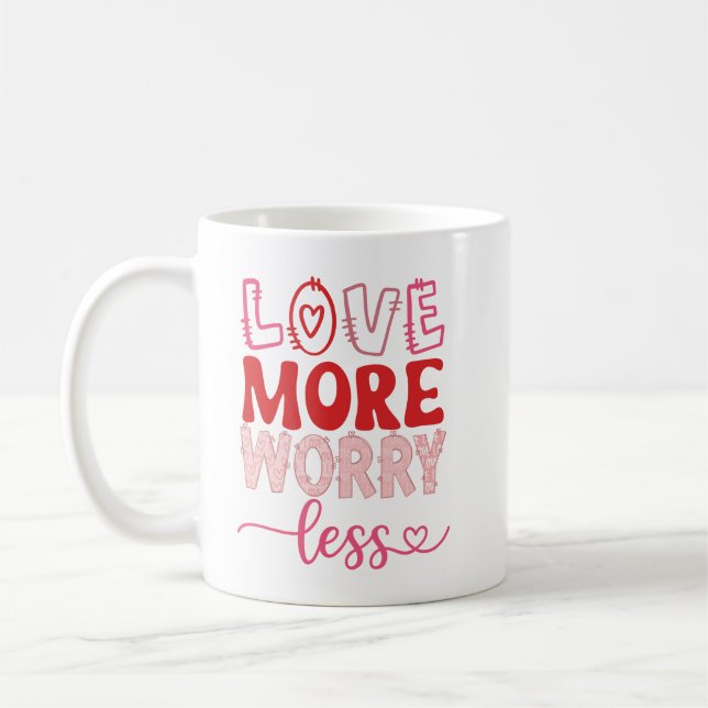 Taza De Café Amar más preocupación menos amor San Valentín Insp (Izquierda)
