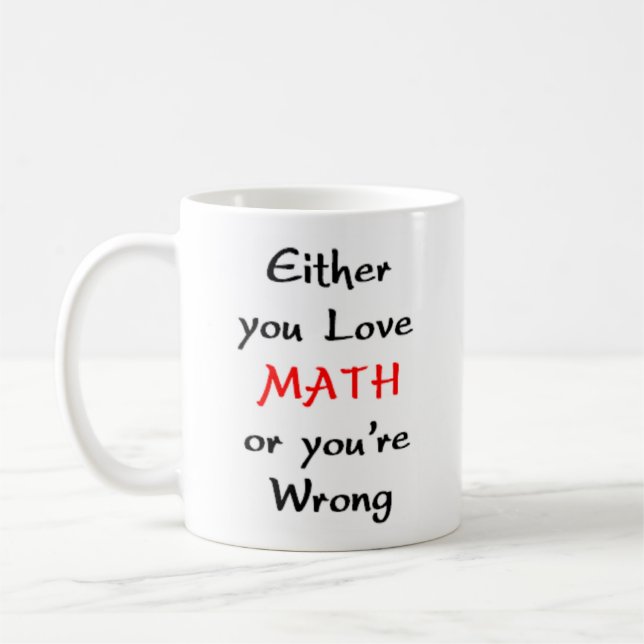 Taza De Café amar matemáticas o (Izquierda)