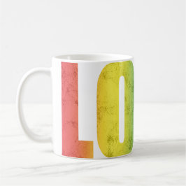 Taza De Café AMAR texto arcoiris