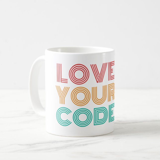 TAZA DE CAFÉ AMAR TU CÓDIGO - NERD DE PROGRAMACIÓN (Anverso izquierdo)