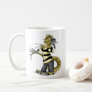 Taza De Café Amargasaurus Posando Como Freddy Krueger.