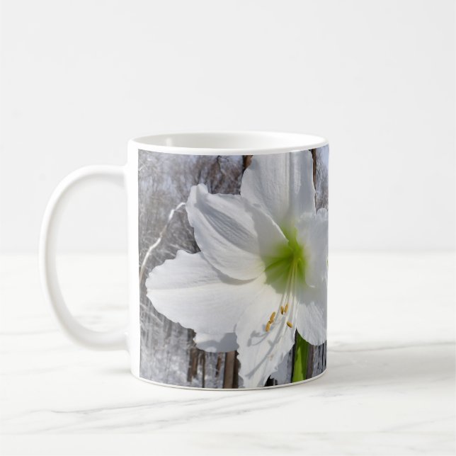 Taza De Café Amarilis blanca y nieve II (Izquierda)