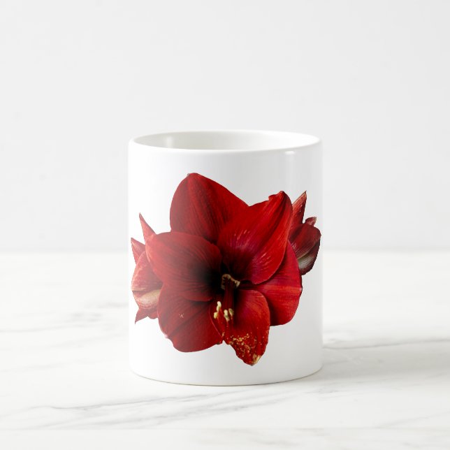 Taza De Café Amarilis, flor roja (Centro)