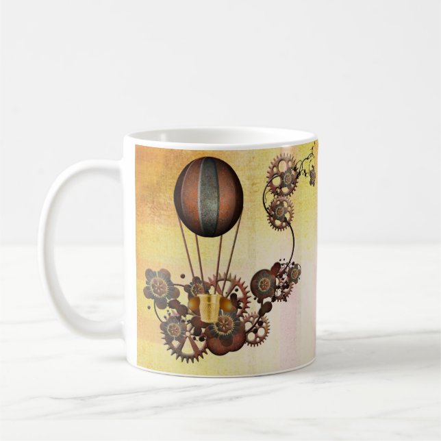 Taza De Café Amarillo antiguo de globo de vapor (Izquierda)
