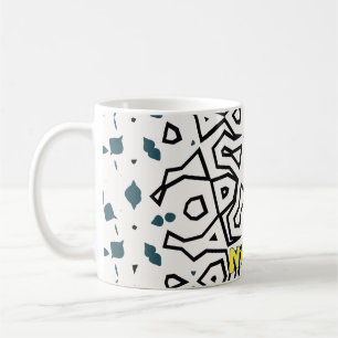 Taza De Café Amarillo armonioso, verde, azul y negro