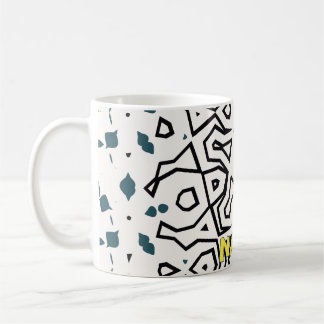 Taza De Café Amarillo armonioso, verde, azul y negro