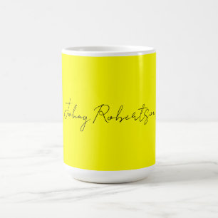 Taza De Café Amarillo Brillante Sencillo Elegante Profesional M