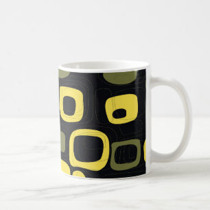 Taza De Café Amarillo, cal, negro retro Resumen de arte Mug