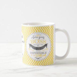 Taza De Café Amarillo Chevron asombroso Jefe Mug
