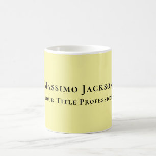 Taza De Café Amarillo Claro Sencillo Elegante Profesional Moder