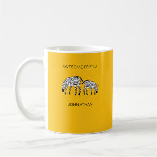 Taza De Café Amarillo curo y feliz de las cebras kenianas
