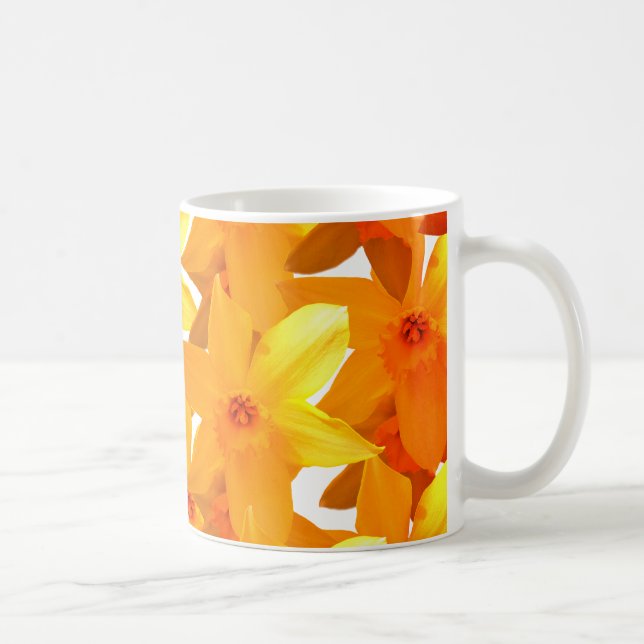 Taza De Café Amarillo Daffodis Floral Classic Mug (Derecha)