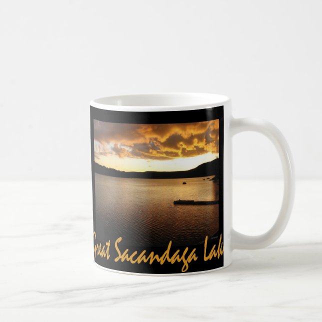 Taza De Café Amarillo de la puesta del sol de Sacandaga (Derecha)