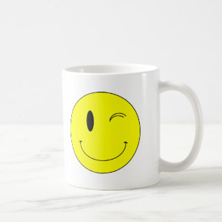 Taza De Café Amarillo del KRW que guiña la cara