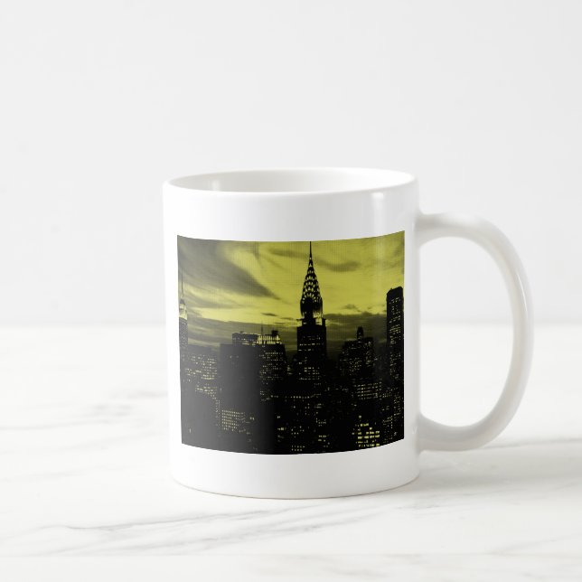 Taza De Café Amarillo dorado de Nueva York (Derecha)