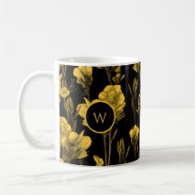 Amarillo Floral Negro Personalizado 