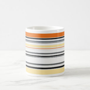 Taza De Café Amarillo, Gris, Naranja, Crema Retro Tirado Mug