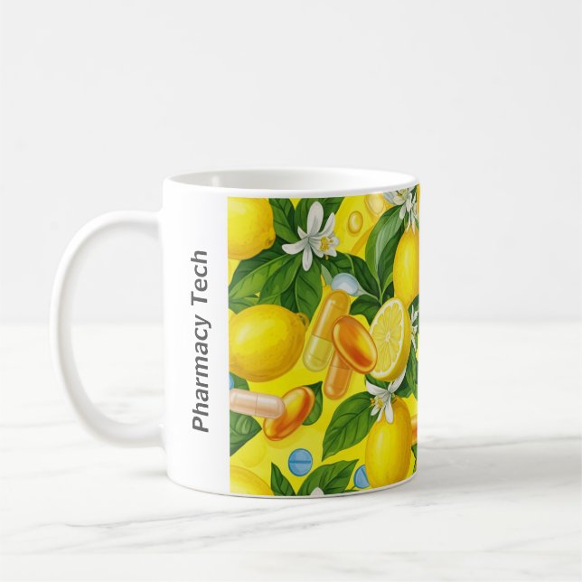 Taza De Café Amarillo limón de la farmacia personalizada (Izquierda)