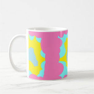 Taza De Café Amarillo pálido azul amarillo azul grande con esta
