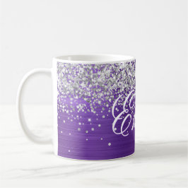 Taza De Café Amarillo plateado personalizado Amethyst Foil