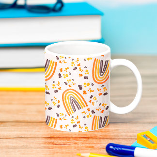 Taza De Café Amarillo Purpura Abstracto Arcoíris Acuarela Retro