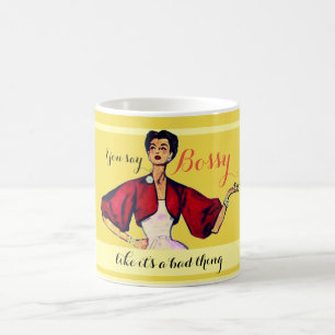 Taza De Café Amarillo retro bosante
