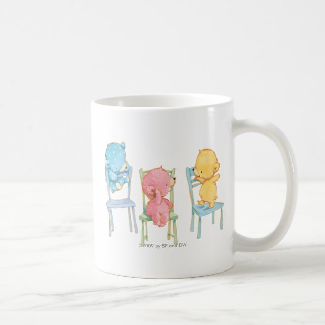 Taza De Café Amarillo, rosado, y azul refiere sillas (Derecha)