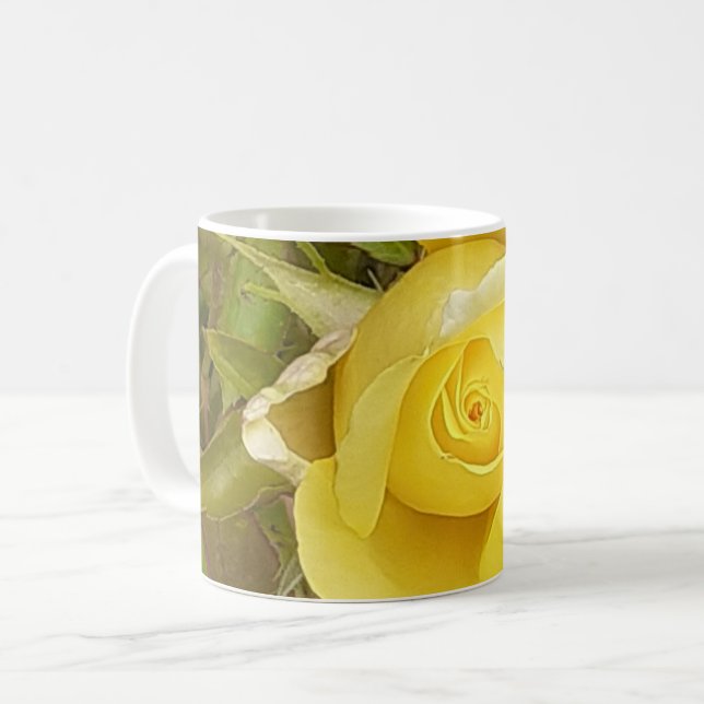 Taza De Café Amarillo Rosebud Mug (Anverso izquierdo)