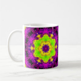 Taza De Café Amarillo verde psicodélico y morado