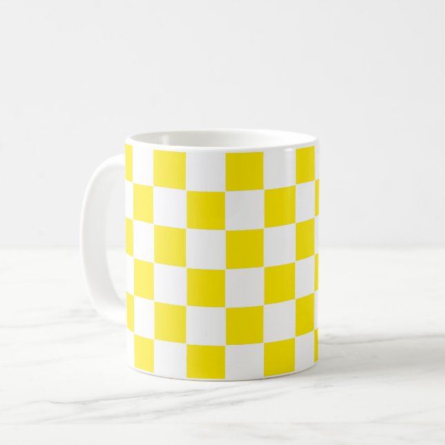 Taza De Café amarillo y blanco tachado (Anverso izquierdo)