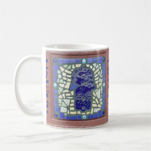Taza De Café Amarillo y verde azules del mosaico de Hamsa