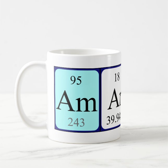 Taza De Café Amaris periódica nombre de tabla mug (Izquierda)
