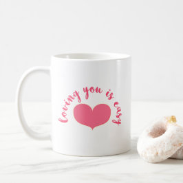 Taza De Café Amarte es fácil El día de San Valentín romántico d