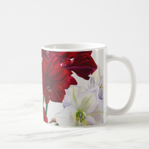 Taza De Café Amaryllis rojo y blanco 2008
