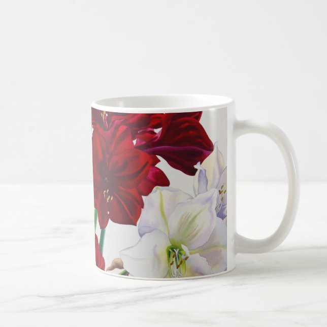 Taza De Café Amaryllis rojo y blanco 2008 (Derecha)