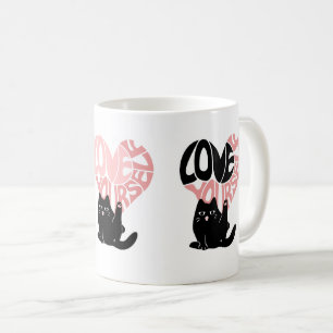 Taza De Café Ámate Gato Divertido