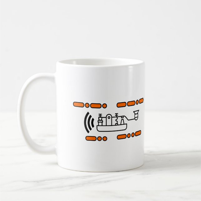 Taza De Café Amateur Ham radio Morse Code CQ Dx (Izquierda)