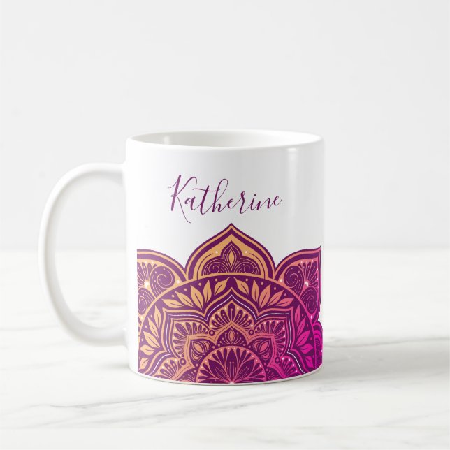 Taza De Café Amaya Mandala Personalized Mug (Izquierda)
