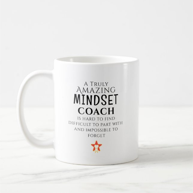 Taza De Café Amazing Mindset Coach Hard To Find Personalized (Izquierda)